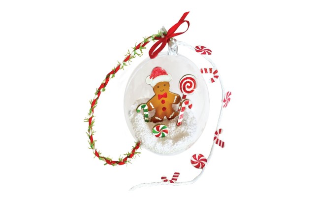  Totally Santa Ornament Set, Santa Gingerbread Village Ornament, 9.06