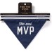  The Real Mvp Dog Bandana, Navy, 9” x 6”