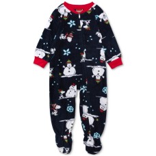 Briefly Stated Matching Baby Peanuts Footed Pajamas – Grey, 12M