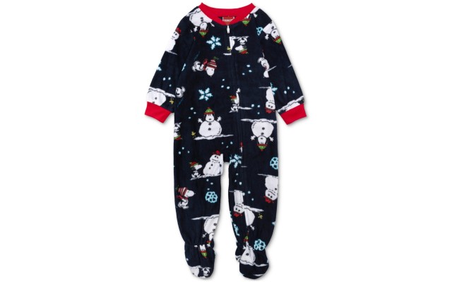  Matching Baby Peanuts Footed Pajamas – Grey, 12M