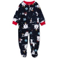 Briefly Stated Matching Baby Peanuts Footed Pajamas – Grey, 24M