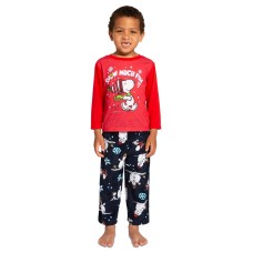 Briefly Stated Matching Little Boys and Girls 2-Piece Peanuts Long-Sleeve Pajama Set – Grey, 4