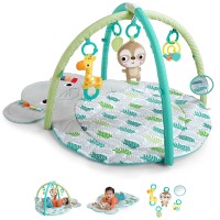 Bright Starts Hug ‘N Cuddle Activity Gym & Playmat with Take-Along Toys, Multicolor