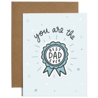 Brittany Paige Best Dad Sticker Greeting Card, Blue, 5.75″ x 4.63″