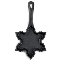 Brooklyn Steel Co. Mini Cast Iron Skillet – Snowflake, Black, 9.5″ L x 5.5″