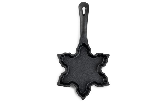  Mini Cast Iron Skillet – Snowflake, Black, 9.5″ L x 5.5″