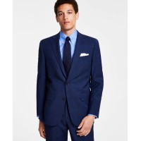 Brooks Brothers Men’s Classic-Fit Stretch Pinstripe Wool Blend Suit Jackets, Navy, 44R