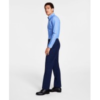Brooks Brothers Men’s Classic-Fit Stretch Pinstripe Wool Blend Suit Pant, Navy, 42×32