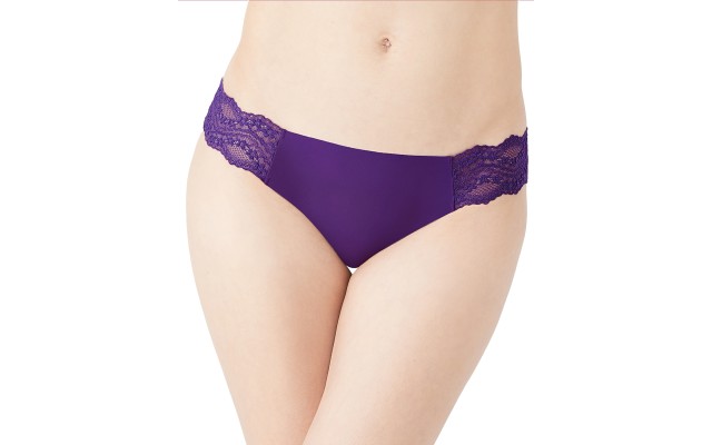 B.tempt’d Women’s B.Bare Thong Panty, Grape Royale, Small