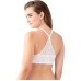 B.tempt’d Women’s Inspired Eyelet Front Close Racerback T-Shirt Bra, White, 34D