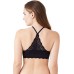 B.tempt’d Women’s Inspired Eyelet Front Close Racerback T-Shirt Bra, Black, 32DD