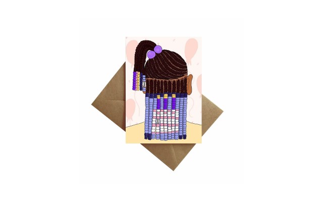 By Ms James Braids and Beads Birthday Card, Multi, 5″x7″