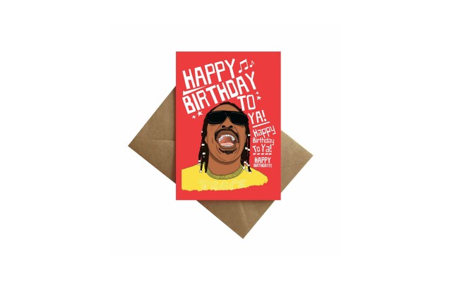 By Ms James Stevie Birthday Card, Red, 5″x7″