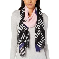 Calvin Klein Geo Colorblocked Scarf (Black)