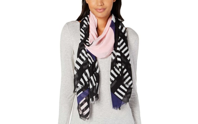  Geo Colorblocked Scarf (Black)