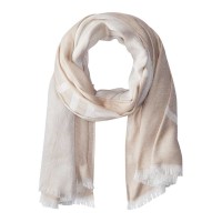 Calvin Klein Geometric Border-Stripe Scarf (Heathered Almond, One Size)