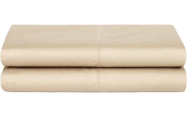  Home Studio Florence Stitch Fitted & Flat Sheets, Twine, Queen Flat Sheet