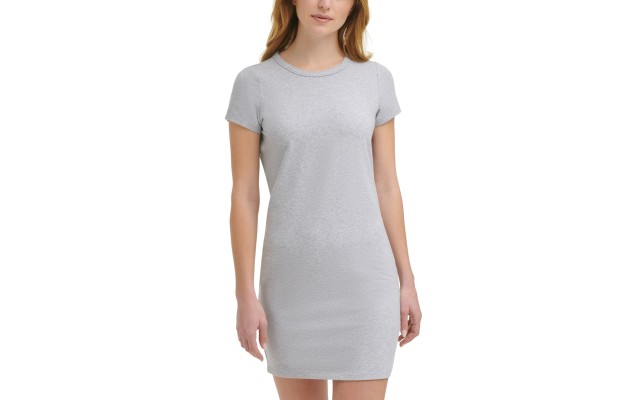  Jeans Crewneck Mini Dress, Pearl Heather Grey M