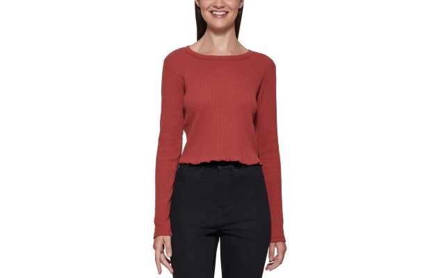  Jeans Cropped Crewneck Top, Raven, Large