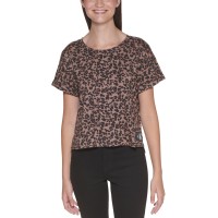 Calvin Klein Jeans Printed High-Low T-Shirt, Brown, Medium