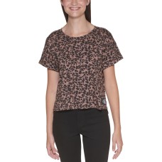 Calvin Klein Jeans Printed High-Low T-Shirt, Brown, Medium