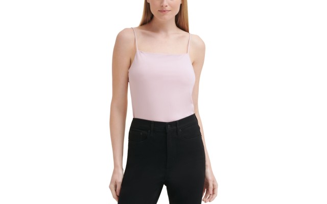  Jeans Square Neck Bodysuit, Pink, Large