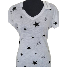 Calvin Klein Jeans Star Printed V-Neck Tee, White, Small