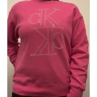 Calvin Klein Jeans Stud Logo Pullover, Hot Magenta, Large