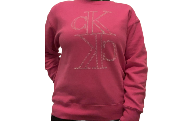  Jeans Stud Logo Pullover, Hot Magenta, Medium