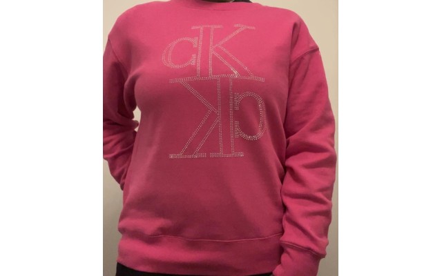  Jeans Stud Logo Pullover, Hot Magenta, X-Large