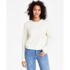 Calvin Klein Jeans Women’s Crewneck Long-Sleeve Lurex Sweater – Powder Blue/Silver, Small