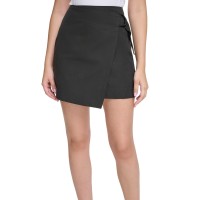 Calvin Klein Jeans Women’s High-Waist Twill Wrap Skirt, Black, X-Large
