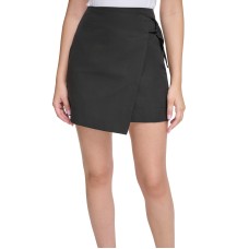 Calvin Klein Jeans Women’s High-Waist Twill Wrap Skirt, Black, X-Large