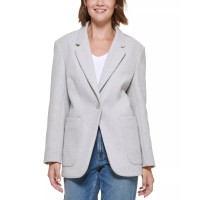 Calvin Klein Jeans Women’s Oversized Drop-Shoulder Blazer, Light Grey Melange, Large