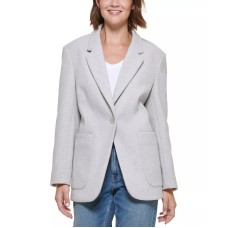 Calvin Klein Jeans Women’s Oversized Drop-Shoulder Blazer, Light Grey Melange, Large