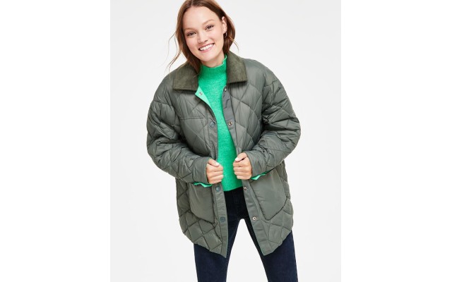  Jeans Women’s Reversible Quilted Barn Jacket – Island Green/thyme, Large