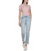  Womens Ripped Raw-Hem High Rise Straight Jeans, Blue, 32