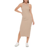 Calvin Klein Jeans Womens Sleeveless Racerback Long Midi Dress, Suede, Large