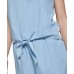  Womens Tie-Waist Halter Top, Blue, XS