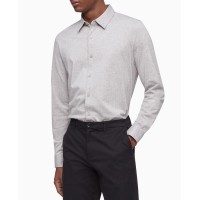 Calvin Klein Men’s 100% Soft Cotton Long Sleeve Shirt, Grey Heather, X-Large