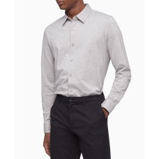 Calvin Klein Men’s 100% Soft Cotton Long Sleeve Shirt, Grey Heather, X-Large