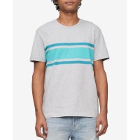 Calvin Klein Men’s Chest Stripe T-Shirt, Gray, Small