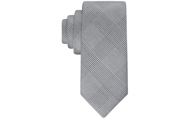  Men’s Elegant Glen Plaid Tie – Grey