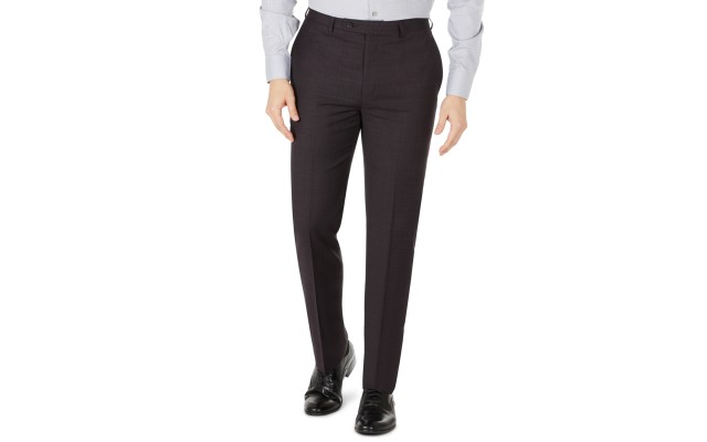  Mens Jerome Wool Slim Fit Dress Pants, Purple, 30/32