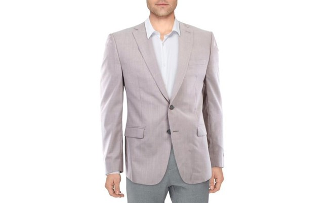  Mens Malbin Slim Fit Stretch Blazer, Dusty Rose, 40 Long