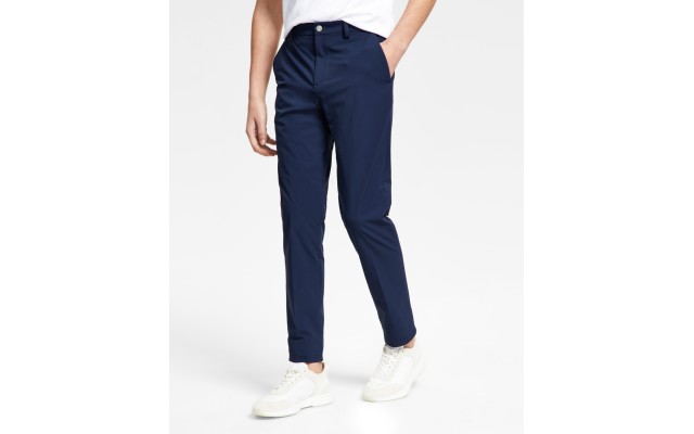  Men’s Slim Fit Tech Solid Performance Dress Pants, Navy, 32×30