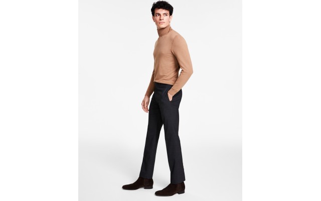  Men’s Slim-Fit Performance Dress Pants, Charcoal/Blue, 30×30