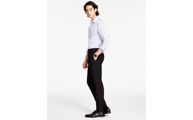  Men’s Slim-Fit Performance Dress Pants, Wine, 33×30