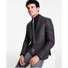 Calvin Klein Men’s Slim-Fit Wool Woven Herringbone Sport Coat, Balck/White, 38R