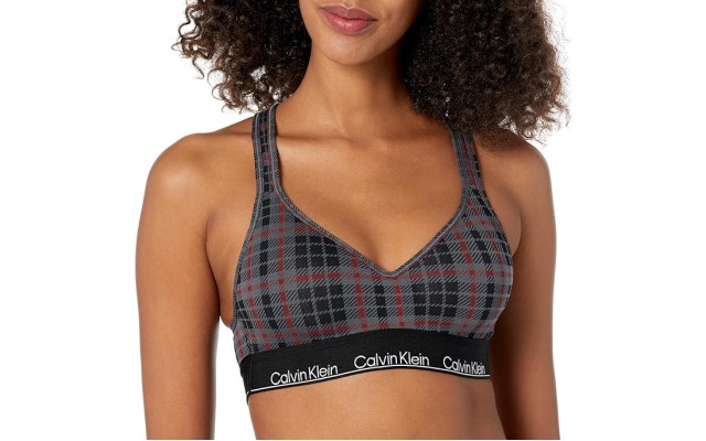  Modern Cotton Lightly Lined Wireless Bralette, Charcoal, Large